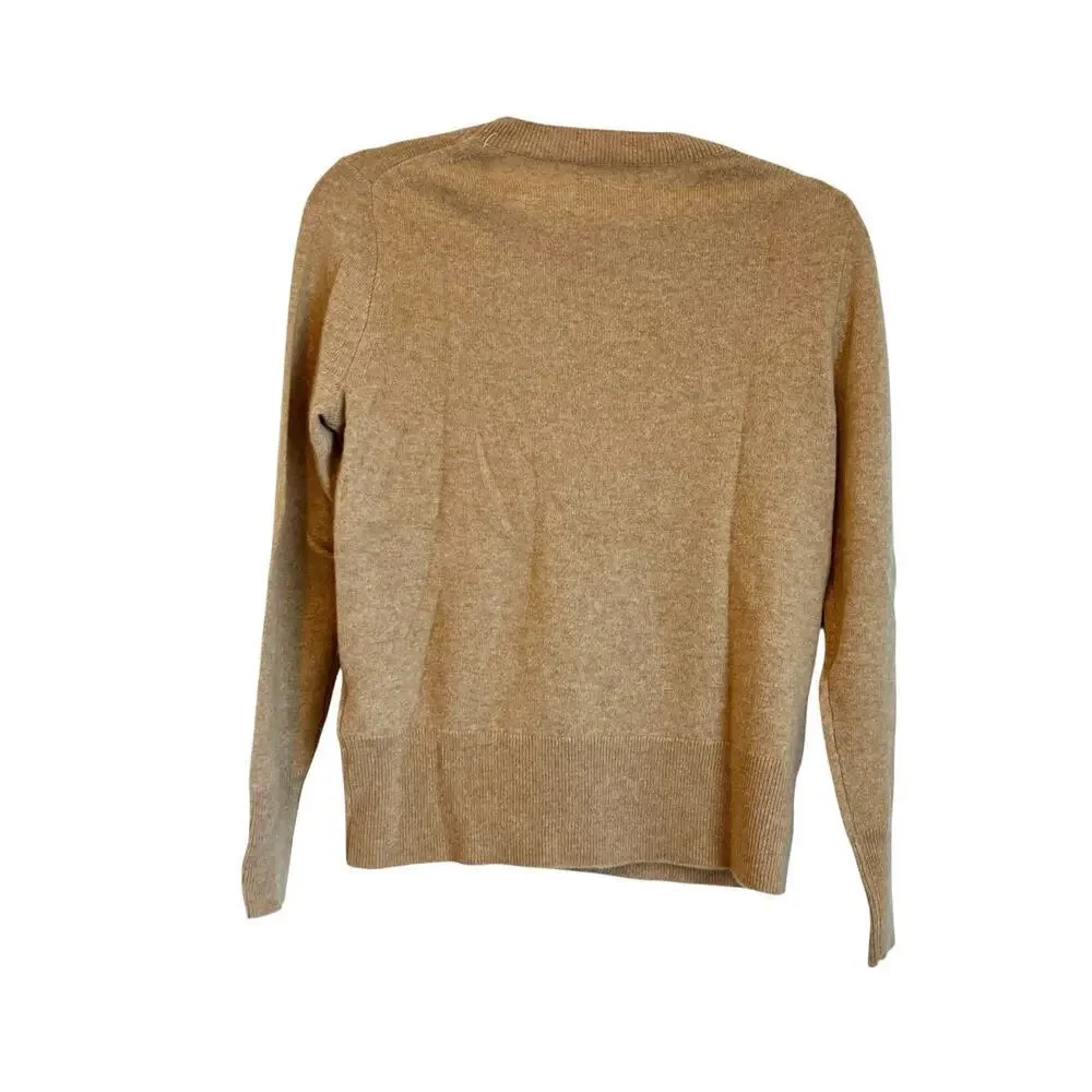 J. Crew Women's Cashmere Classic-Fit Crewneck Sweater Heather Camel Size XS NWT